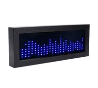 Annadue Music Spectrum Rhythm Light, Visualiseur HiFi à Double Entrée avec Cadre en Bois, Processeur ARM 32 Bits, Lumière Contrôlée par le Son, Détection de Fréquence à 10 Niveaux, (BLUE)