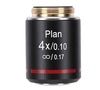 Annadue Objectif de Microscope Infinity Plan, Lentille D'objectif PLAN20.2MMRMS en Verre Optique en Alliage D'aluminium pour la Plupart des Microscopes Biologiques (4X)