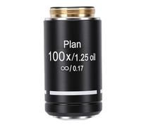 Annadue Objectif de Microscope Infinity Plan, Lentille D'objectif PLAN20.2MMRMS en Verre Optique en Alliage D'aluminium pour la Plupart des Microscopes Biologiques (100X)