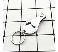 Annadue Ouvre-bouteille Rond Multifonction, Porte-clés -ongles, Outil de Porte-clés 3 en 1, Ouvre-poche Portable pour Voyage en Plein Air (SILVER)