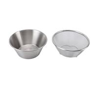Annadue Passoire avec Bol à Mélanger, Passoire Microporeuse en Acier Inoxydable 304, de Cuisine Portable pour Laver les Pâtes de Riz Petits Grains (SILVER)