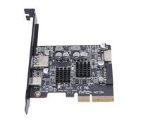 Annadue PCIE to USB3.2 Carte D'extension 10 Gops PCIE3.0 à USB3.2 USB Arrière A Port Front Type C Type de Port C Type E 19pin 20pin Adaptateur pour la Prise en Charge du PC de Bureau W