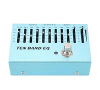Annadue Pédale d'égalisation 10 Bandes pour Guitare et Basse, Mini Pédale d'effet 'égaliseur True Bypass avec Corps en Alliage, Lumières LED, Contrôleur de Bande à Bloc Unique pour Basse