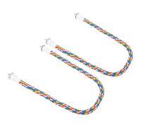 Annadue Perchoirs en Corde pour Oiseaux 2 Pièces, Balançoire pour Perroquet en Spirale aux Couleurs Vives, Support de Jouet à Mâcher Fait à la Main, Accessoire Amusant pour Cage (80CM)