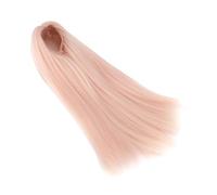 Annadue Perruque de Poupée 1/4 pour Poupée de 7 à 8 Pouces, Perruque Longue et Lisse en Soie Douce à Haute Température, Style DIY Réglable pour Articulée, Tour de Tête Réglable de 18,5 à 21 Cm (PINK)