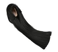 Annadue Perruque de Poupée Articulée 1/6 pour Poupée de 15,5 à 17 Cm, Cheveux Longs et Raides Noirs Pouvant être Coupés avec Frange, Perruque de Remplacement de en Soie Haute Température