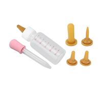 Annadue Petit Biberon pour Animaux de Compagnie, Biberon d'allaitement Portable de Type Mamelon pour Chiot, écureuil, Chatons, Animaux Nouveau-nés (Mamelon Marron + Rose)