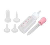 Annadue Petit Biberon pour Animaux de Compagnie, Biberon d'allaitement Portable de Type Mamelon pour Chiot, écureuil, Chatons, Animaux Nouveau-nés (Sucette Blanche+Rose)