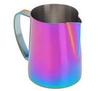 Annadue Pichet à café, Pichet à Mousse de Lait en Acier Inoxydable de 600 Ml, Tasse à Latte Art, Tasse à café Titanize pour Verser le Latte Art, à Crémage (Pince multicolore)