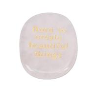 Annadue Pierre de Poche en Cristal, Pierre Gravée en Quartz Rose, d'inspiration, de Pouce de Motivation pour Le Soulagement de l'anxiété, Cadeau de Méditation