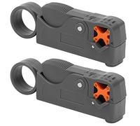 Annadue Pince à Dénuder, Ensemble d'outils de Dénudage de Câble Coaxial, Double Lame avec Poignée Ergonomique pour Dénuder les Câbles Coaxiaux RG6 RG59 RG11