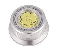 Annadue Pince de Stabilisation de Disque pour Platine Vinyle (Silver) | Poids en métal lourd, niveau à bulle intégré, réduit les vibrations, améliore la qualité acoustique, alliage d\'aluminium