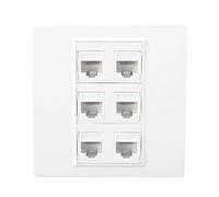 Annadue Plaque Frontale Ethernet Cat6 6 Ports Cat 6 Femelle à Femelle, Plaque Murale pour Appareils Ethernet Cat6 6a 5 5e, Boîte de Prise Réseau