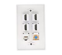 Annadue Plaque Murale Ethernet 6 Ports CAT6 Sortie TV F pour Bureau à | Panneau à six prises, cache proprement les câbles, clips de retenue à clipser, contacts sans corrosion, s\'adapte aux