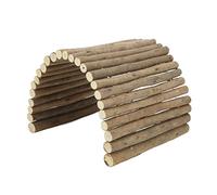 Annadue Pont en Bois pour Hamster, Pont Pliable pour Petits Animaux pour Cochons d'Inde, Furets, Hérissons, Cachette Flexible, Tunnel de Jeu pour Chinchilla (15 * 30CM)