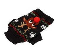 Annadue Pull de Neige pour Chien, Nouvel an, Motif D'élan de Noël, Pull pour Animaux de Compagnie, pour Petits et Moyens Chiens, en Fiber Acrylique, pour Photos (Black)