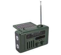 Annadue Radio d'urgence Solaire, Radio Météo Portable NOAA AM FM à Manivelle avec Haut-Parleur, Lampe de Poche LED, Lampe de Lecture, Chargeur de Téléphone USB, pour Camping (Od Green)