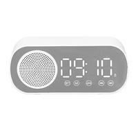 Annadue Radio-Réveil de Chevet, Double Alarme, Réveil Numérique avec Radio FM et Minuterie D'arrêt Automatique, Haut-Parleur Bluetooth 5.0 Rechargeable, Horloge Miroir pour Voyage de