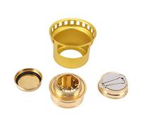 Annadue Réchaud à Alcool, Brûleur à Alcool Portable avec Conception Coupe-vent en Cuivre, Réchaud de Randonnée à en Alliage d'aluminium pour Pique-nique de Camping (GOLD)