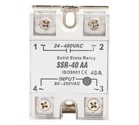 Annadue Relais Statique 40 A AC-AC Entrée 90-250 V Sortie 24-480 V, Module de Relais SSR 40 A avec SCR Double Voie, Opto-isolateur 2500, Indicateur LED, Commutation Zéro Tension pour
