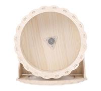 Annadue Roue de Hamster en Bois, Roue d'exercice Silencieuse pour Petits Animaux, Jouet de de Course Silencieux pour Cochon d'Inde, de Course en Bois Multifonctionnelle pour Petits Animaux