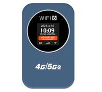Annadue Routeur WiFi Portable 4G, Point d'accès Mobile sans Fil pour Voyage, Camping, Hôtel, écran LCD, Batterie 3000 MAh, Routeur WiFi avec Carte SIM (Blue)