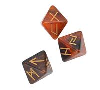Annadue Rune Dice - Jeu de Dés Polyédriques à 8 Faces, Dés de Divination aux Couleurs Vives Mystiques du Ciel étoilé pour Adultes Apprenant la Prédiction de l'astrologie (Or Noir)