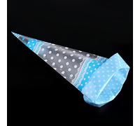 Annadue Sacs à Pop-corn Transparents en Forme de Cône, Sacs à Bonbons en Cellophane avec Attaches Torsadées, 50 à Friandises Transparents pour Anniversaire, Mariage, Vacances (Bleu 4 soie*17CM*30CM)