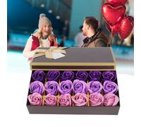 Annadue Savon à la Rose Fait à la Main, Cadeau de Savon Romantique à Fleurs Dégradées Violettes, de Bain Décoratif pour Cadeau de Vacances, de Saint-Valentin, Fête des Mères, Anniversaire