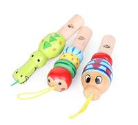 Annadue Sifflet en Bois d'animal de Dessin animé coloré pour Enfants, Jouet Musical éducatif, Mini Jouet Sonore de Flûte, Jeu Interactif d'apprentissage Précoce, Cadeau pour Enfants Garçons Filles