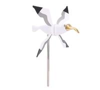 Annadue Spinner de Mouette, Moulin à Vent Tourbillonnant de Mouette en Plastique Résistant aux Intempéries pour Le Jardin, Ornement de Pelouse Blanche Moulin à Vent Animal Whirligig