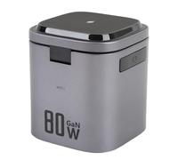 Annadue Station de Charge GaN 80 W pour Plusieurs Appareils, Support de Chargeur sans Fil 6 en 1 PD Cube de Charge Rapide avec Cordon Rétractable pour Smartphone ou écouteurs (Prise UE)