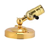 Annadue Support de Lumière Vintage, Applique Murale E27 avec Interrupteur, Support de Lumière de Décoration à Usage Domestique pour Couloir de Chambre à Coucher, 220V Noir (GOLD)