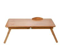 Annadue Support d'ordinateur Portable en Bois Pliable Portable, Table réglable en Bambou Canapé-lit Support de Support pour Ordinateur Portable de Bureau adapté aux Tapis, sols, Bureaux (62 * 34)