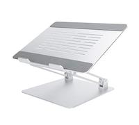 Annadue Support pour Ordinateur Portable, Support de Refroidissement pour Ordinateur, Support pour Ordinateur Portable à dégagement de Chaleur réglable, Facile à Plier et à Ranger (Argent)