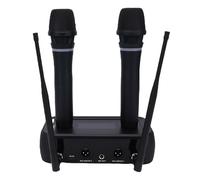 Annadue Système de Microphones sans Fil, Micros Portables sans Fil Professionnels Doubles en Métal avec Récepteur pour karaoké à Domicile, Réunion, Fête, église, DJ, Mariage, KTV