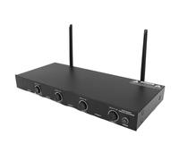 Annadue Système de Moniteur Intra-auriculaire sans Fil à Quatre Canaux, Fréquence Sélectionnable UHF VHF 800 MHz, avec 4 Récepteurs Ceinture et 4 Microphones, adapté à la (Prise américaine)