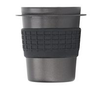 Annadue Tasse de Dosage de café de 58mm, Tasse de Réception de Poudre de Poignée d'acier Inoxydable avec l'anneau de Silicone, de Dosage de Machine pour Porta (BLACK)