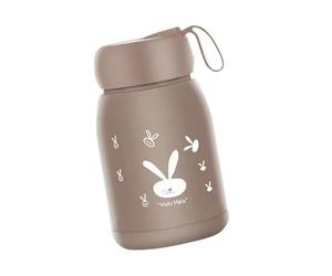 Annadue Tasse Isolée, Double Couche 330 Ml, Petite Tasse Portable en Forme de Lapin Mignon pour les Voyages, les Sports de Plein Air, d'eau Chaude de Dessin animé avec une Bonne étanchéité (Café)