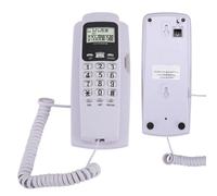 Annadue Téléphone Mural avec Rétroéclairage d'écran LCD, Téléphone d'identification de l'appelant, Mini Suspendu pour Cuisine, Chambre à Coucher, Bureau à Domicile (White)