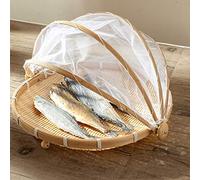 Annadue Tente de Service de Nourriture en Bambou Artisanal Naturel, Panier de Stockage de Nourriture en de Dôme, Couverture de Service de Table de Repas pour la Protection contre les Insectes,