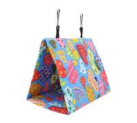 Annadue Tente Suspendue pour Oiseaux, Lit Triangulaire en Toile Colorée pour Perroquets avec Crochets, Accessoires de Cage à Oiseaux pour Perruche Calopsitte Inséparable (17 * 11 * 15CM)