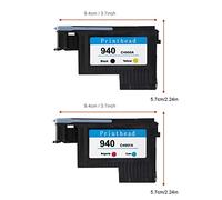 Annadue Tête D' Professionnelle, pour 940 C4900A C4901A Tête D' de Remplacement de Haute Qualité pour Officejet Pro8000/8500/8500A Series (Noir Jaune + Rouge Bleu)