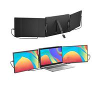 Annadue Triple Moniteur pour Ordinateur Portable 14,1 Pouces, Extension D'écran D'ordinateur Portable avec Support, Double écran FHD 1080P HDR IPS, Moniteur Portable pour Wins (Extension