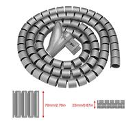 Annadue Tube D'enveloppe en Spirale, Organisateur de Câble de Tube en Spirale Flexible Réutilisable avec L'agrafe, pour la Maison et Le Bureau (1.5m*22mm)