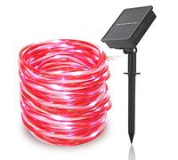 Annadue Tube Solaire Extérieur Imperméable en PVC, Guirlande Lumineuse de Patio de 5m à 50 LED avec Connecteur Mâle Femelle, Corde Lumineuse pour Décoration de Jardin et de Cour