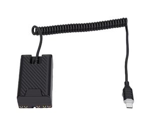 Annadue Type C PD Dummy Battery Power Cable pour BP U30 Camera | Cordon extensible enroulé, prise en charge de charge rapide, accessoire de caméscope professionnel, sortie maximale de 45 W