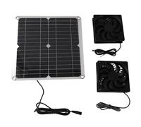 Annadue Ventilateur alimenté par Panneau Solaire, Conversion d'énergie Efficace 12W 12V, Kit de Double Ventilateur de Panneau Solaire pour Serre, Hangar, Maison pour Animaux de Compagnie