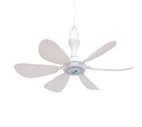 Annadue Ventilateur de Plafond Solaire Portable, Ventilateur de Tente de Camping Extérieur USB Double Puissance 5 V 10 W, Suspendu Silencieux à 6 Ailes 36 DB pour Poulailler à Effet de Serre