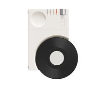 Annadue Vintage Record Bluetooth Speaker with Digital Clock (White) | Platine vinyle rétro, haut-parleur simple Hi Fi, autonomie de 10 heures, batterie 1200 mAh, décoration de bureau à domicile